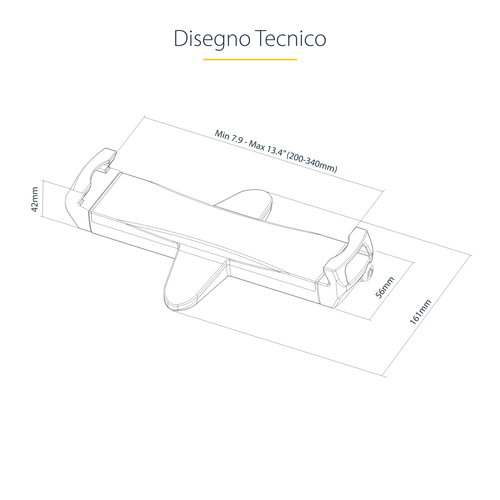 StarTech.com Adattatore VESA per Tablet 7.9 a 12.5" - Max 2kg - Modelli VESA 75x75/100x100 - Supporto Universale Antifurto