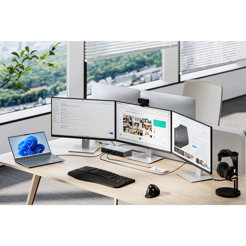 Kensington SD5000T5 Thunderbolt 5 Docking Station für Monitor, Workstation, Notebook - Ladefunktion - Speicherkartenleser 