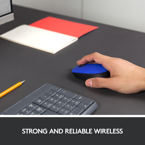 Logitech M171 Mouse - Radio Frequency - USB 2.0 - Optical - Blue - Wireless - 1000 dpi - Scroll Wheel