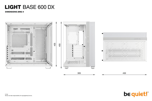 be quiet! LIGHT BASE 600 DX White. Formfaktor: Midi Tower, Typ: PC, Produktfarbe: Weiß. Supported power supply form factor