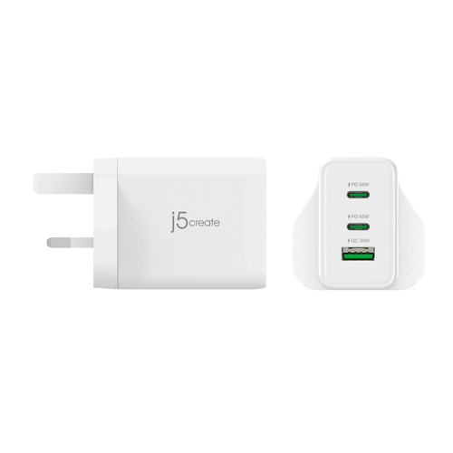 j5create 65 W AC Adapter - 1 Pack - Universal Adapter - For Headset, Mobile Computer, Smartphone, Notebook, Portable Gamin