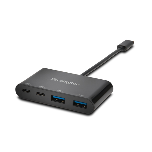 Kensington CH1000 USB Hub - USB Type C - External - Black - 4 Total USB Port(s) - 4 USB 3.1 Port(s)