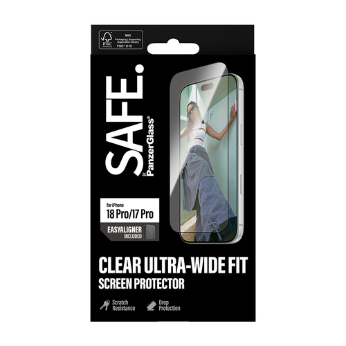 Safe Glas Displayschutz für Apple iPhone 17 Pro - für Widescreen OLED iPhone 17 Pro - Sturzsicher, Kratzfest, Stoßfest, Re