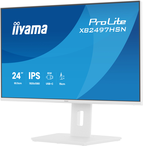 iiyama ProLite XB2497HSN-W1 24 Zoll Klasse Full HD LED-Monitor - 16:9 Format - Matt-weiß - 60,5 cm (23,8 Zoll) Viewable - 