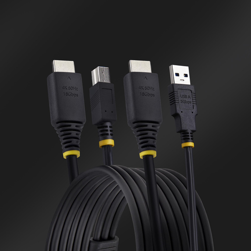 StarTech.com 10ft (3m) HDMI and USB 5Gbps KVM Cable, Up to 4K 60Hz, HDMI 2.0 and USB Combo Cable for KVM Switch - KVM cabl