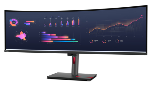 Lenovo ThinkVision P49W-30 49" Class Dual Quad HD (DQHD) Curved Screen LED Monitor - 32:9 - 124.5 cm (49") Viewable - In-p