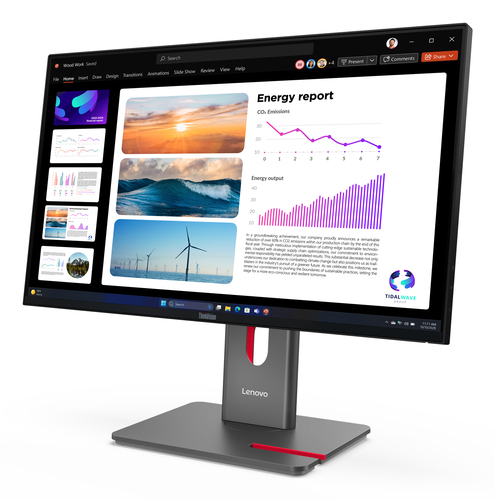 Lenovo ThinkVision P24Q-40 24" Class WQHD LED Monitor - 16:9 - Raven Black - 60.5 cm (23.8") Viewable - In-plane Switching