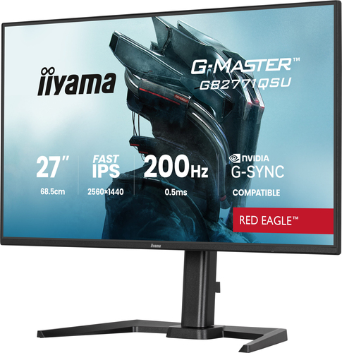 Moniteur de jeu LCD iiyama G-MASTER Red Eagle GB2771QSU-B1 27" Classe WQHD - 16:9 - Noir mat - 68,6 cm (27") Viewable - Fa