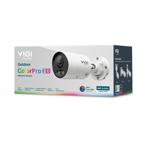 VIGI InSight S345S 4 Megapixel Outdoor Netzwerkkamera - Farbe - Kugel - 30 m Infrarot/Farbe Nachtsicht - H.265+, H.265, H.