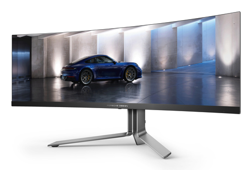 AOC AGON PRO PD49 49" Class Dual Quad HD (DQHD) Ecrã curvo Monitor OLED para jogos - 32:9 - Prata, preto texturizado - 124