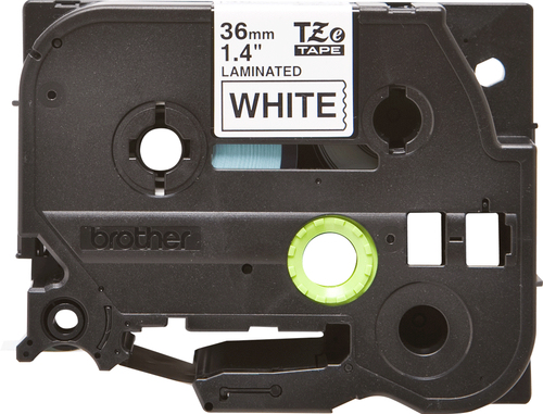 P-touch TZe-261 Label Tape - 36 mm Width - Thermal Transfer - White - Laminated - 1 Each