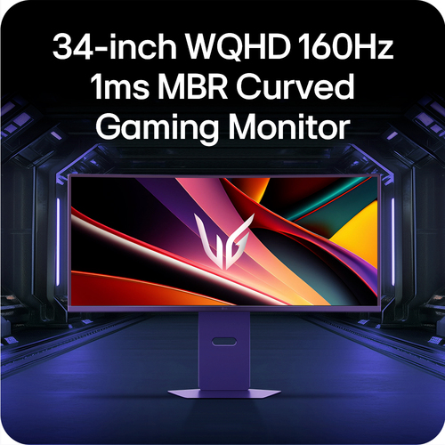LG UltraGear? G6 34G600A-B - 34-inch 160Hz WQHD Curved Gaming Monitor | 34-inch WQHD display / AMD FreeSync? Premium. Disp