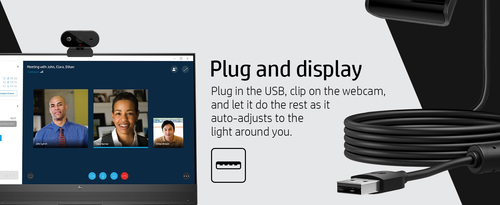 HP 325 FHD Webcam. Megapixel (approx.): 5 MP, Maximum video resolution: 1920 x 1080 pixels, Camera HD type: Full HD. Inter