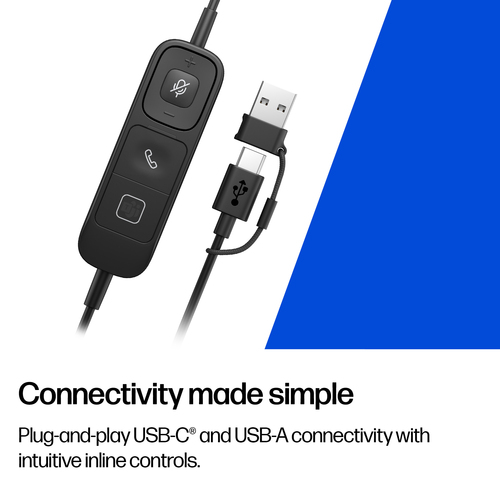 Poly Mission 400 425 Kabel Kopfbügel, Auf den Ohren Stereo Headset - Schwarz - Microsoft-Teams-Zertifizierung - Binaural -