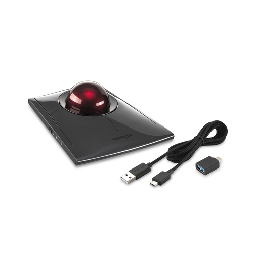 Kensington SlimBlade Trackball - Bluetooth/Radio Frequency - USB Type C, USB Type A - Optical - 8 Programmable Button(s) -