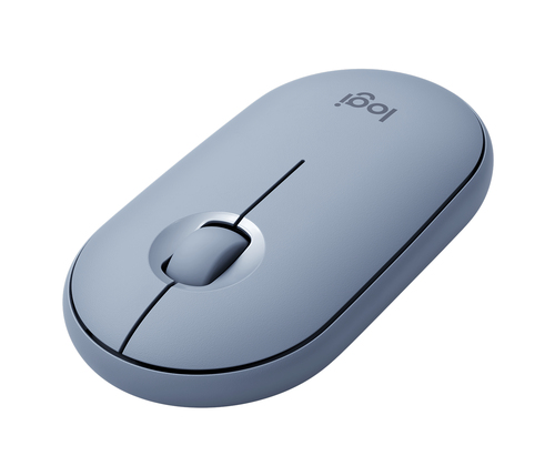 Souris Logitech Pebble M350 - Bluetooth - USB - Optique - 3 Bouton(s) - Bleu Gris - Sans fil - 2,40 GHz - 1000 dpi - Roule
