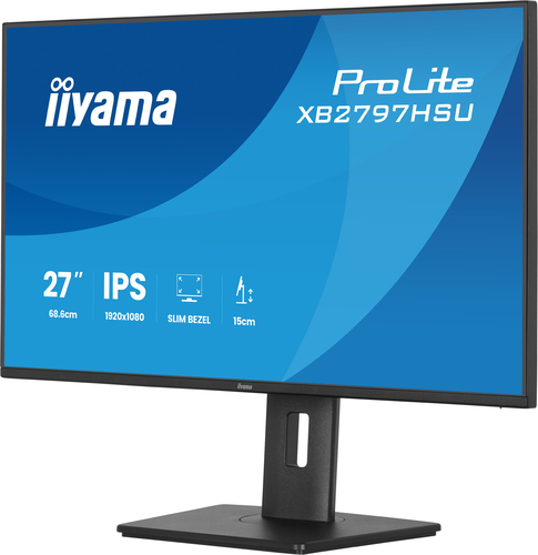 iiyama ProLite XB2797HSU-B1. Taille de l'écran: 68,6 cm (27"), Résolution de l'écran: 1920 x 1080 pixels, Type HD: Full HD