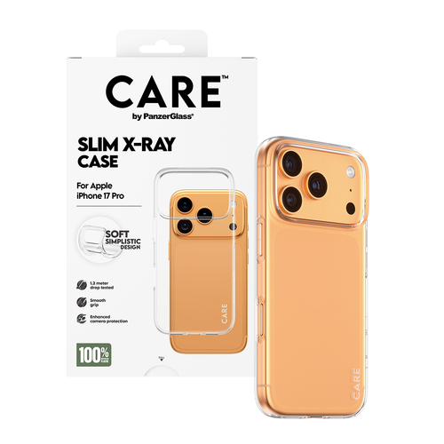 CARE X-Ray Hülle für Apple iPhone 17 Pro Smartphone - Transparent - Sturzsicher, Kratzfest, Quetschfest, Stoßfest, Stoßfes