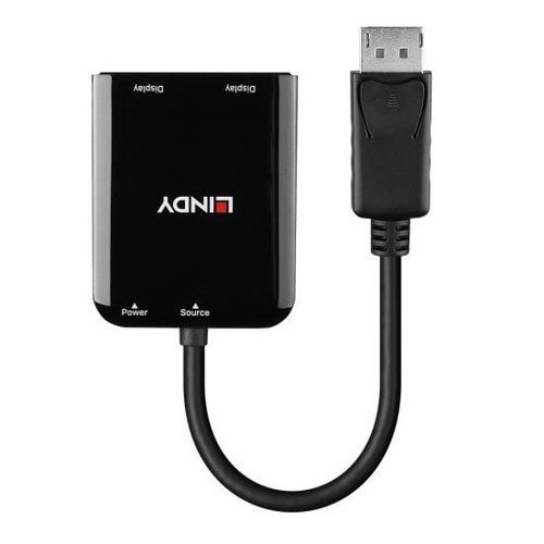 LINDY Signalverteiler - Acrylnitril-Butadien-Styrol (ABS) - Schwarz - 3840 x 2160 - DisplayPort - 2 x HDMI Aus - USB