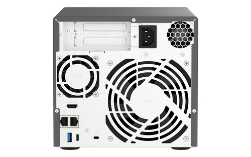 QNAP TVS-H474. Typ: NAS. Gehäusetyp: Tower. Geräteklasse: Kleines & Mittleres Unternehmen. Prozessorfamilie: Intel® Core? 