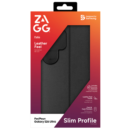ZAGG Folio Case For Galaxy S26 Ultra. Case type: Folio, Brand compatibility: Samsung, Compatibility: Galaxy S26 Ultra, Max
