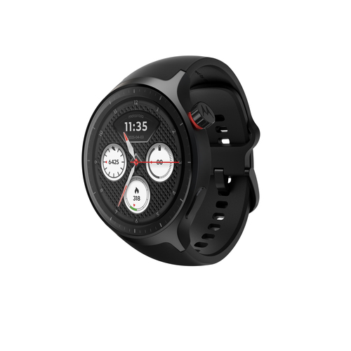 Motorola Mobility moto watch Smart Watch - Round Case Shape - Matte Black Body Color - Aluminium Case Material - Wireless 