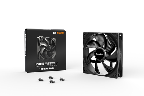 be quiet! Pure Wings 3 Cooling Fan - Gaming Console, PC, Cooling System - 120 mm Maximum Fan Diameter - 84.78m³/h Maximum 