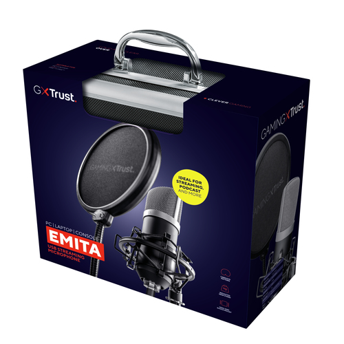 MikrofonTrust Emita GXT 252 - Kabelgebunden - Kondensator - Kardioide - 1,80 m - USB - Desktop, Handheld - 18 Hz bis 21 kHz