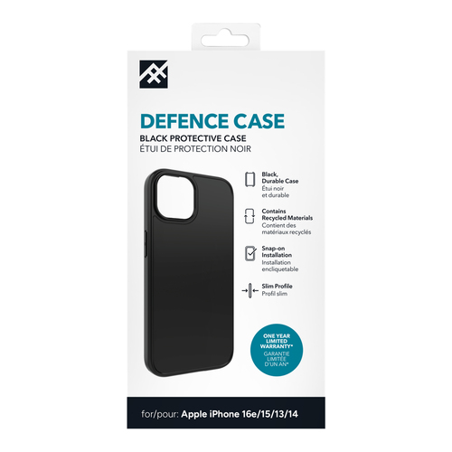 ifrogz Defence Hülle für Apple iPhone 15, iPhone 14, iPhone 13, iPhone 16e Smartphone - Schwarz - Sturzsicher, Beulenbestä