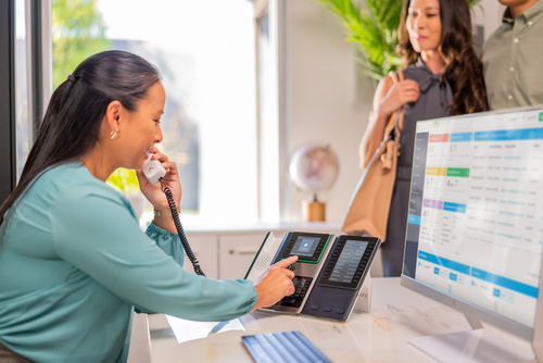 HP Poly Edge E450 IP Phone and PoE-enabled. Product type: IP Phone, Product colour: Black, Handset type: Wired handset. Li