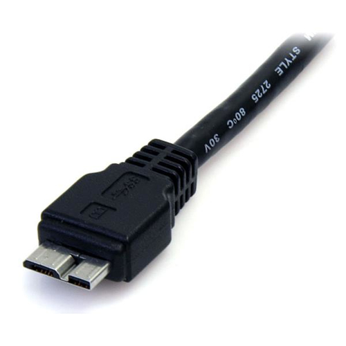 StarTech.com 0.5m (1.5ft) Black SuperSpeed USB 3.0 (5Gbps) Cable A to Micro B - M/M - Connect a USB 3.0 Micro USB external