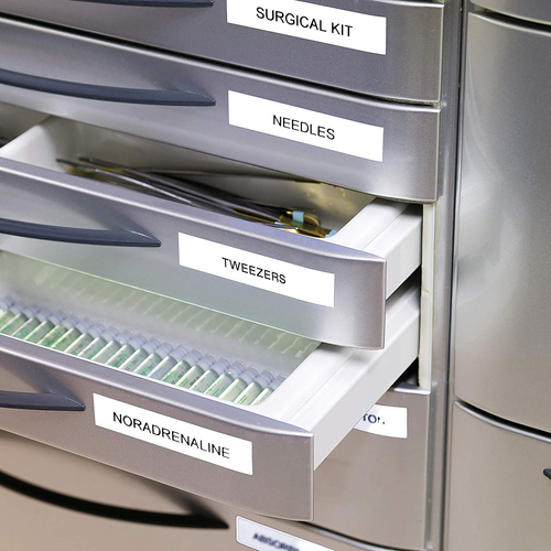 Etiquette polyvalente Dymo S0720780 - 6 mm Largeur x 7 m Longueur - Transfert thermique - Noir, Blanc - Plastique