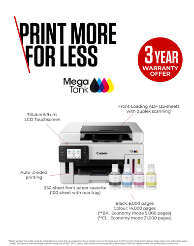 Canon MAXIFY GX6550 A4 Wireless Refillable Inkjet MFP | Ingram Micro