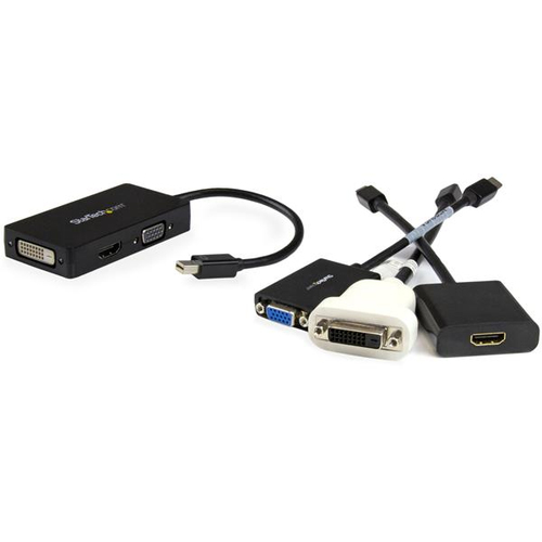 StarTech.com Mini DisplayPort Adapter - 3-in-1 - 1080p - Monitor Adapter - Mini DP to HDMI / VGA / DVI Adapter Hub - 1 x 2