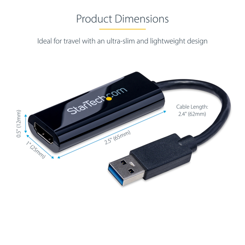 StarTech.com Video Adapter - 1 Each - TAA Compliant - 1 x 9-pin Type A USB 3.0 USB Male - 1 x 19-pin HDMI Digital Audio/Vi