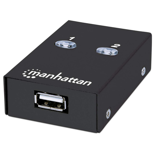 Manhattan USB Switch - USB Type A, USB Type B - External - Black - 1 Total USB Port(s) - 1 USB 2.0 Port(s) - PC