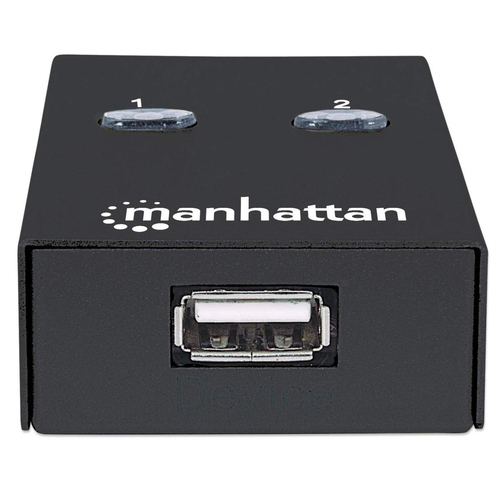 Manhattan USB Switch - USB Type A, USB Type B - External - Black - 1 Total USB Port(s) - 1 USB 2.0 Port(s) - PC