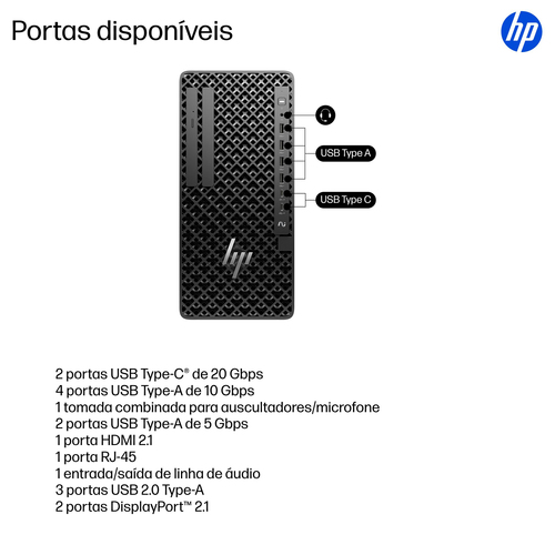 HP Z1 G1i Computador secretária - Intel Core Ultra 9 285 - 32 GB - 1 TB PCI Express NVMe 4.0 SSD - Torre - Preto - Intel Q