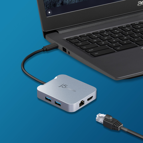 j5create Elite JCD391-N 5 Anschluss(e) USB-Typ C Docking Station für Notebook, Tastatur, Maus, Flash-Laufwerk, Tablet, Sma