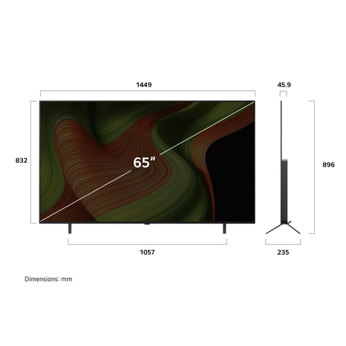 LG OLED AI OLED65B56LA TV Serie B5 65'' 4K, α8 Gen2, Dolby Vision, 20W, 4 HDMI con VRR 120Hz, G-Sync, Smart TV WebOS 25. D