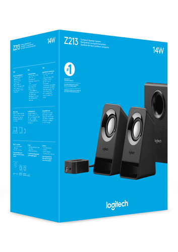 Logitech Z213 2.1 Speaker System - 7 W RMS - Desktop - 65 Hz to 20 kHz - Headphone