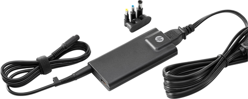 HP 65W Slim AC Adapter. Purpose: Notebook, Power supply type: Indoor, Input voltage: 100-240 V. DC output voltage: +5V. Co
