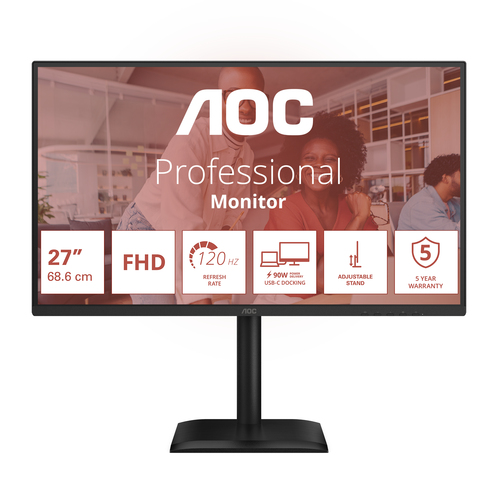 AOC 27E4CV. Display diagonal: 68.6 cm (27"), Display resolution: 1920 x 1080 pixels, HD type: Full HD, Display technology: