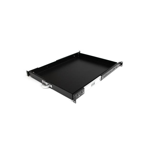 StarTech.com 1U Sliding Server Rack Mount Keyboard Shelf Tray, 55lbs (25Kg), 22in (55cm) Deep Steel Pull Out Drawer for 19