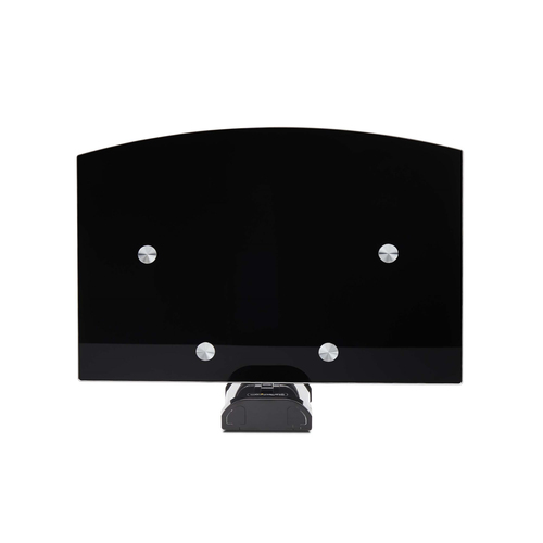 StarTech.com Floating Wall-Mounted AV Shelf, Adjustable Height Shelf For Under TV A/V Equipment, Black Tempered Glass Shel