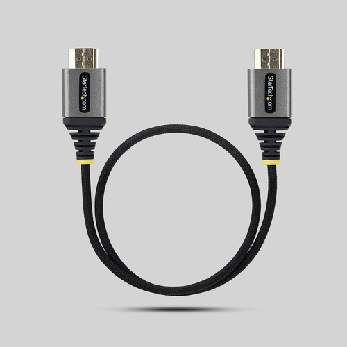 StarTech.com HDMI2-FLEX-4K60-50C. Kabellänge: 0,5 m, Anschluss 1: HDMI Typ A (Standard), Steckverbinder 1 Geschlecht: Stec
