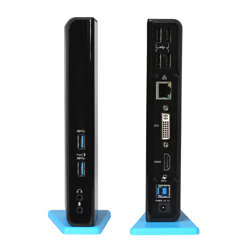 i-tec USB 3.0 Dual Docking Station HDMI DVI. Übertragungstechnik: Andocken, Kopfhörer-Anschluss: 3,5 mm, USB-Stecker: USB 