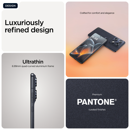 Motorola signature 17,2 cm (6.78") Doppia SIM Android 16.0 5G USB tipo-C 16 GB 512 GB 5200 mAh Blu scuro PANTONE Carbon. D