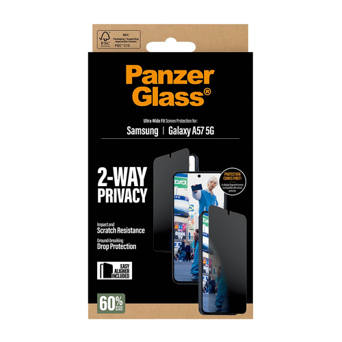 PanzerGlass Privacy Screen Protector for Samsung Galaxy A57 - For Widescreen Super AMOLED Plus Smartphone