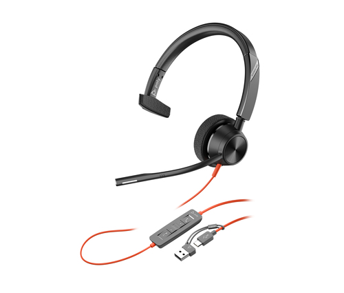 HP Poly Blackwire 3310 Monaural Microsoft Teams Certified USB-C Headset +USB-C/A Adapter. Product type: Headset. Connectiv